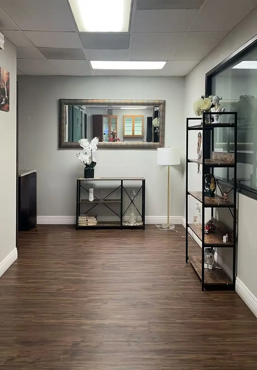 Reception and waiting area at N&T Health & Wellness Spa in Orange CA