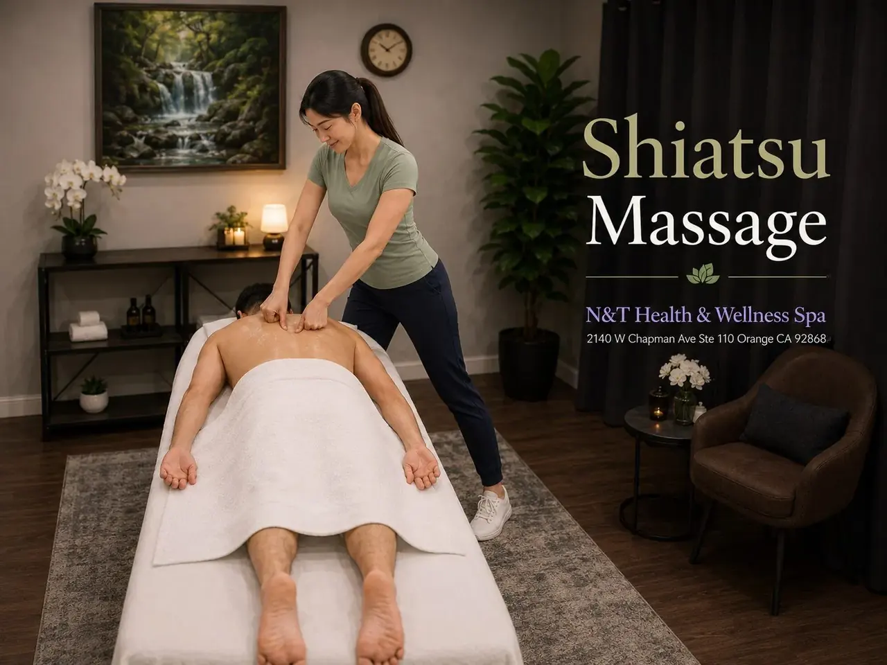 Shiatsu massage in Orange, CA at N&T Health & Wellness Spa