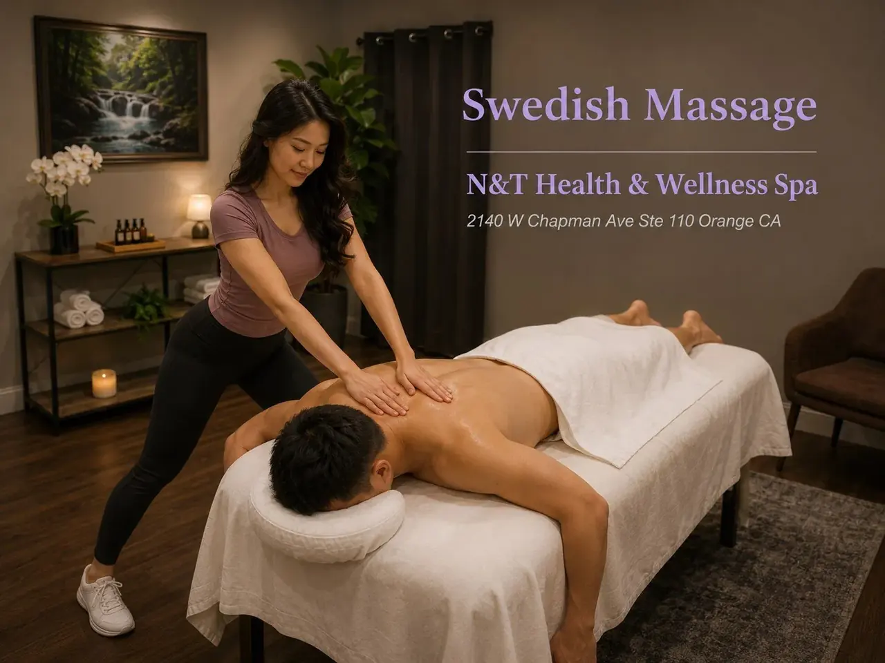 Swedish massage in Orange, CA at N&T Health & Wellness Spa